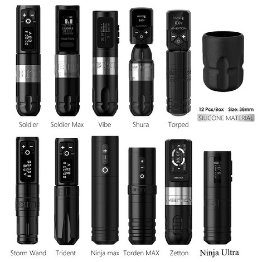 Одноразовый держатель для тату машинки Ambition Soldier, Zetton, Vibe - 34мм A2 