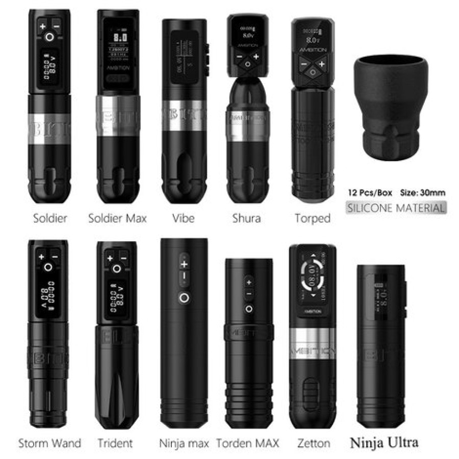 Одноразовый держатель для тату машинки Ambition Soldier, Zetton, Vibe - 30мм A3 