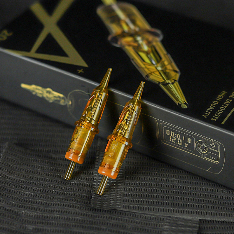Тату картридж Ambition Gold Armor Round Liner 9 - 0,30 мм Long Taper