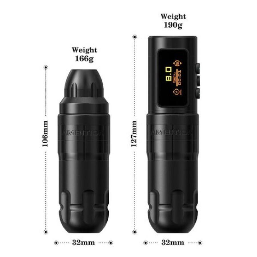 Беспроводная тату машинка Ambition Shura-X Wireless 3.5мм + 4.0мм - Silver