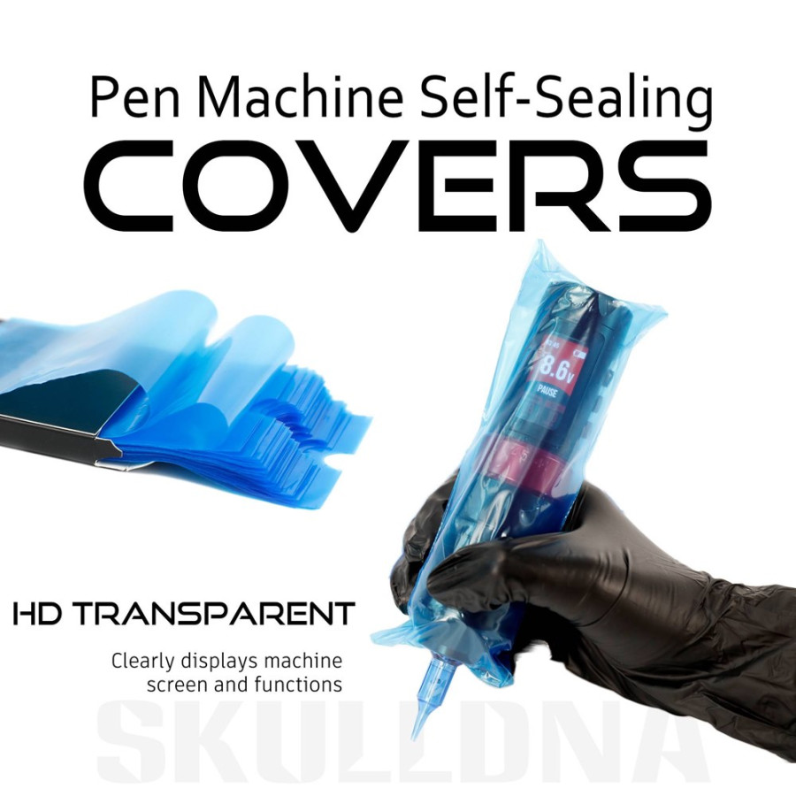 Барьерная защита на тату машинки AVA Pen Self-Sealing Grey 65x180 мм (100 шт.)