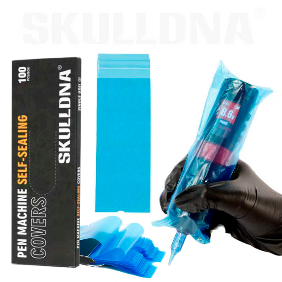 Барьерная защита на тату машинки AVA Pen Self-Sealing Blue 65x210 мм (100 шт.)