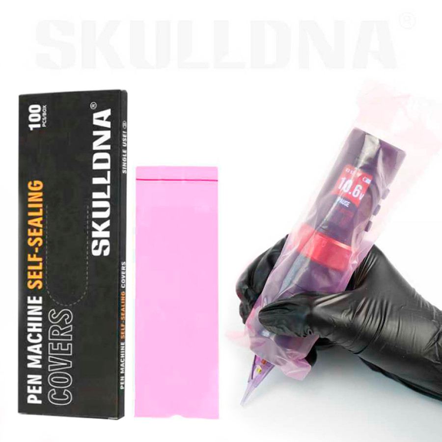 Барьерная защита на тату машинки AVA Pen Self-Sealing Pink 65x210 мм (100 шт.)