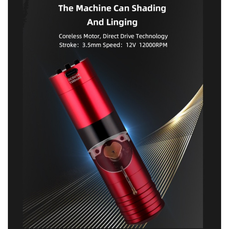 Беспроводная роторная тату машинка Ambition Phantom Black