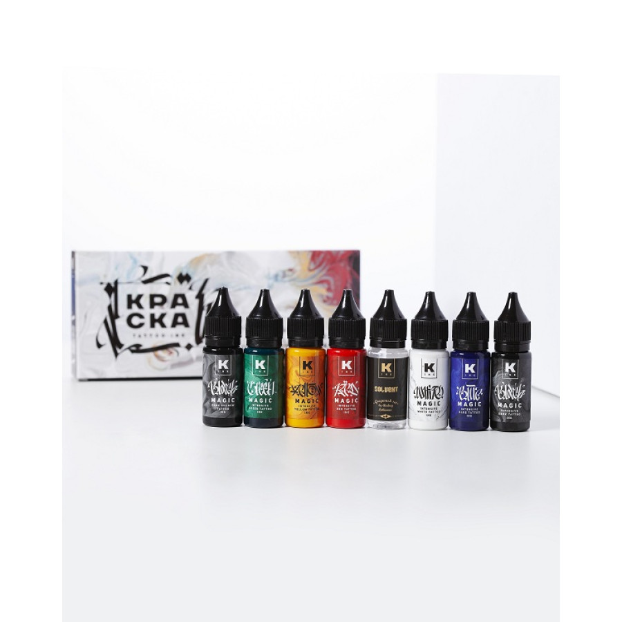 Набор тату краска ink - True Magic - 8 шт по 15 мл
