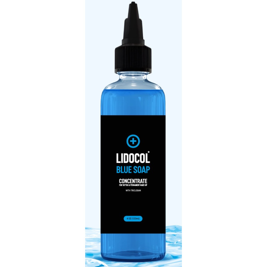 Концентрат антибактериального мыла для тату LIDOCOL Blue Soap, 120 мл