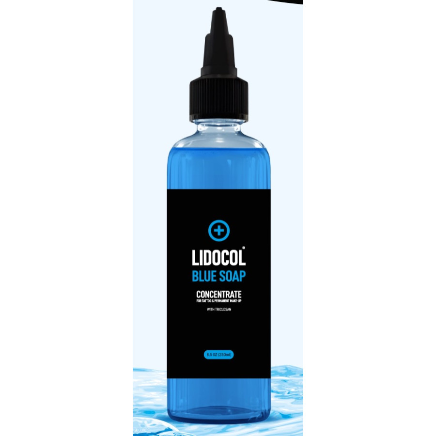 Концентрат антибактериального мыла для тату LIDOCOL Blue Soap, 250 мл