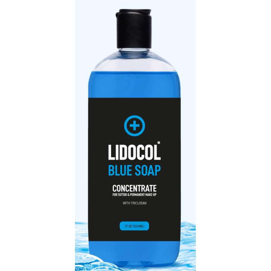 Концентрат антибактериального мыла для тату LIDOCOL Blue Soap, 500 мл