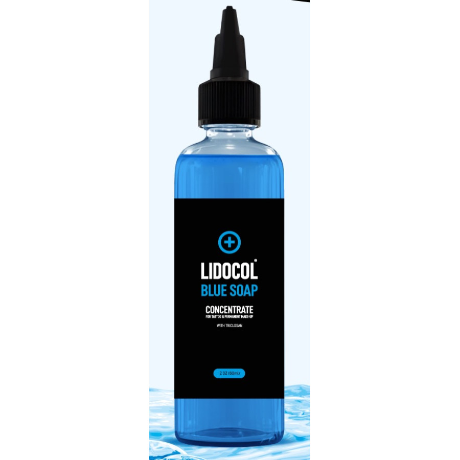 Концентрат антибактериального мыла для тату LIDOCOL Blue Soap, 60 мл