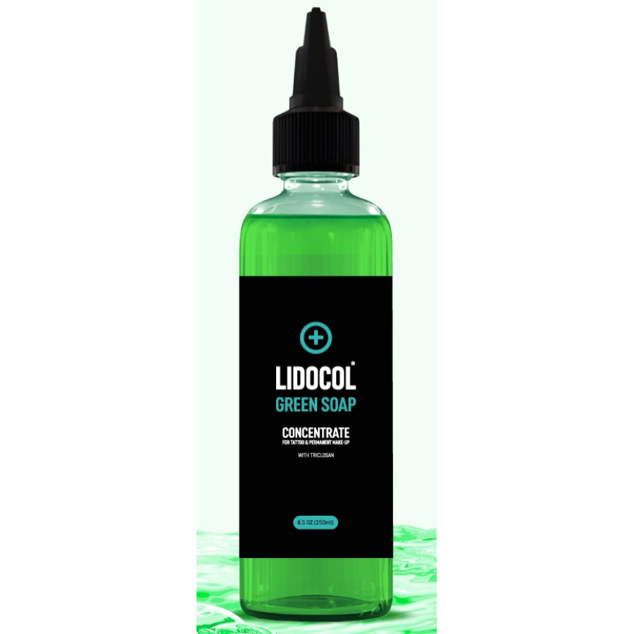Концентрат антибактериального мыла для тату LIDOCOL Green Soap, 250 мл