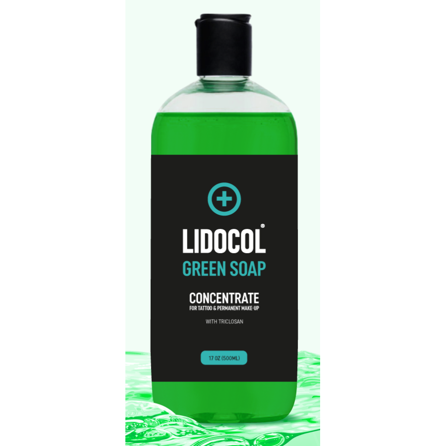 Концентрат антибактериального мыла для тату LIDOCOL Green Soap, 500 мл