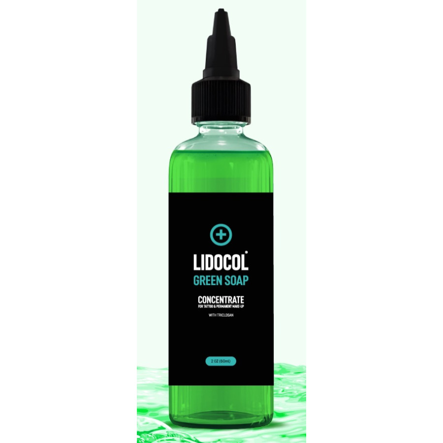 Концентрат антибактериального мыла для тату LIDOCOL Green Soap, 60 мл