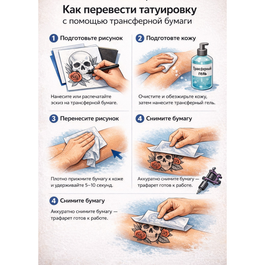 Трансферная тату бумага Spirit A4 (1 шт.)