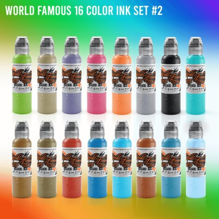 Краска World Famous Tattoo Ink World Famous 16 Color Ink Set #2