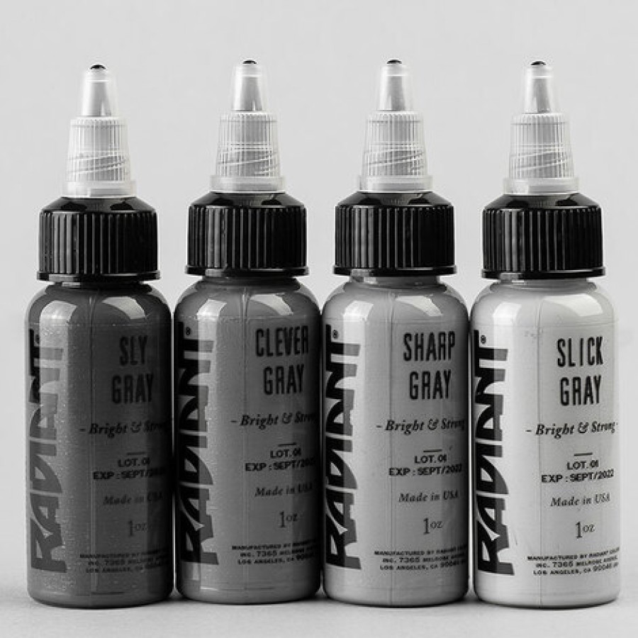 Тату краска Radiant Colors 4 Gray Matter Set