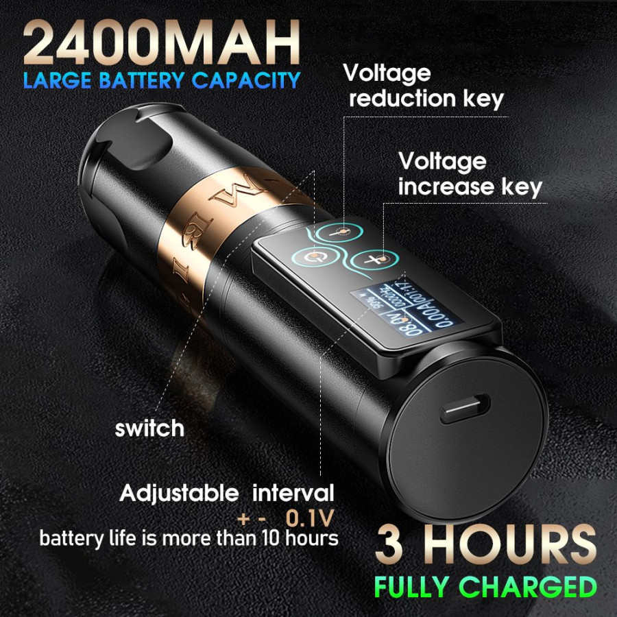 Беспроводная тату машинка Ambition Vibe Silver