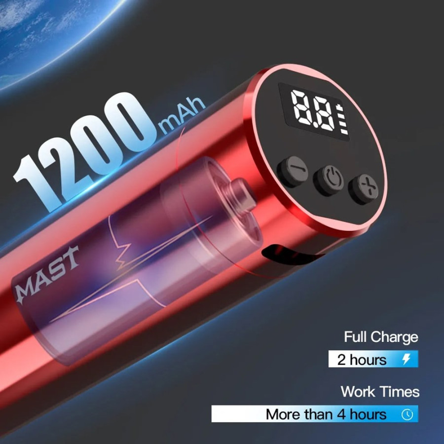 Беспроводная тату машинка Mast Tour Y22 Red