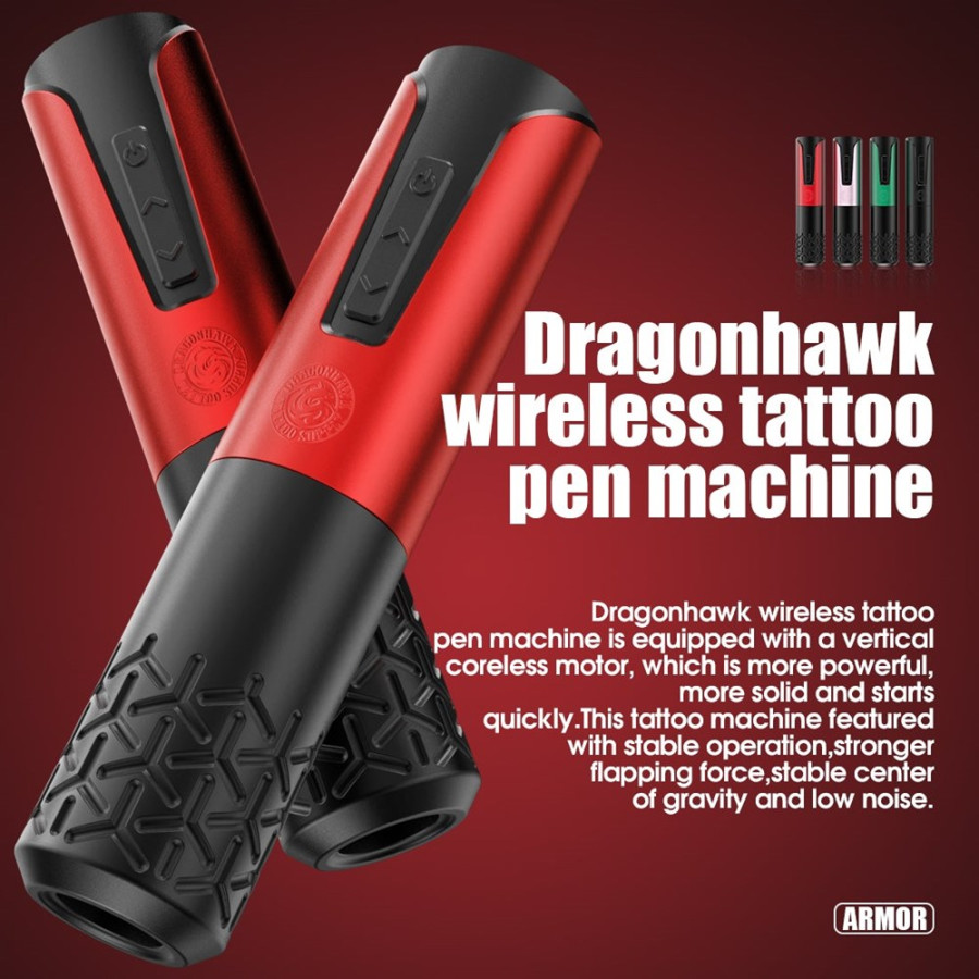 Беспроводная тату машинка Dragonhawk Armor Wireless Red