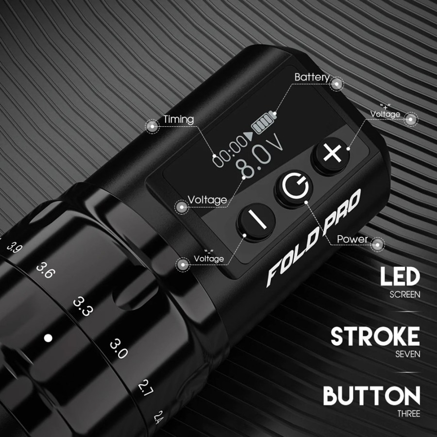 Беспроводная тату машинка Dragonhawk Mast Fold Pro Black