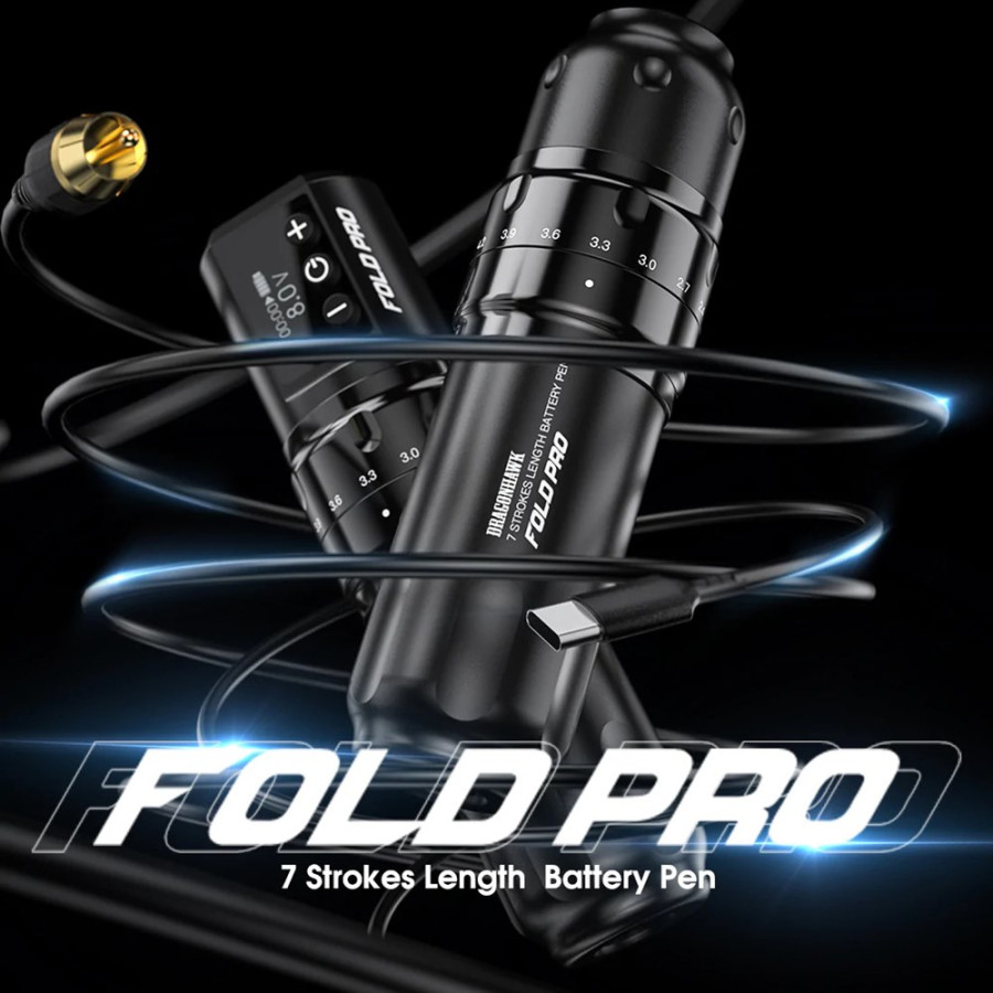 Беспроводная тату машинка Dragonhawk Mast Fold Pro Black