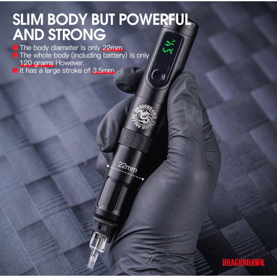 Беспроводная тату машинка Dragonhawk X4 Pen Wireless Green