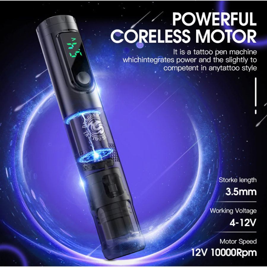 Беспроводная тату машинка Dragonhawk X4 Pen Wireless Red