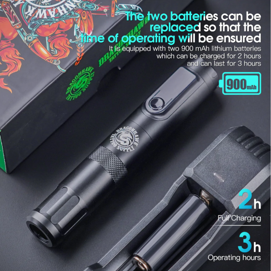 Беспроводная тату машинка Dragonhawk X4 Pen Wireless Red