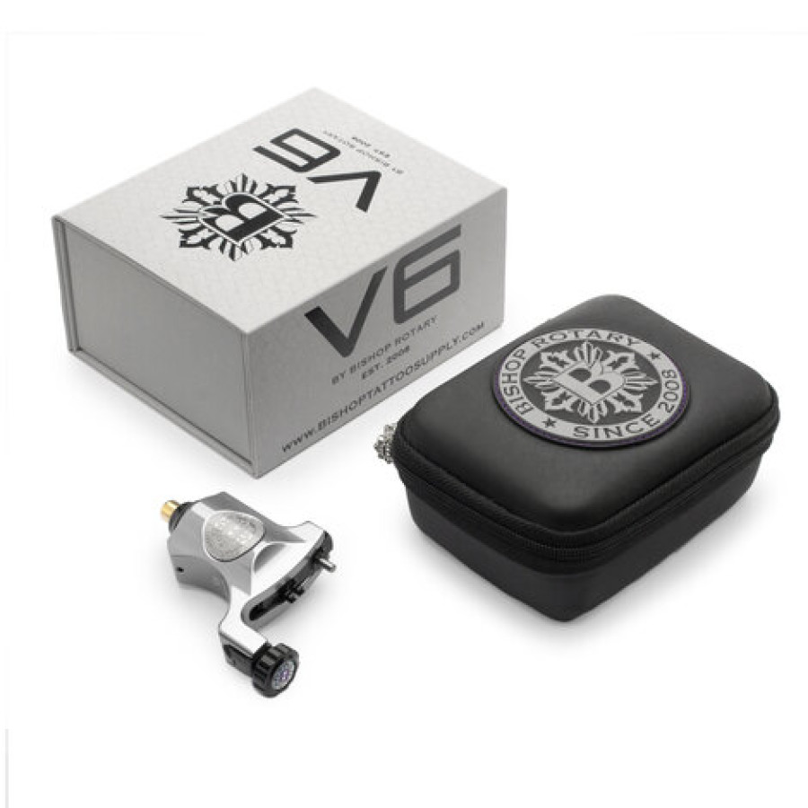 Роторная тату машинка Bishop Rotary V6 Platinum Silver Ход 3.5 RCA